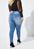 Love Conquers Skinny Jeans, Denim Blue image number 1