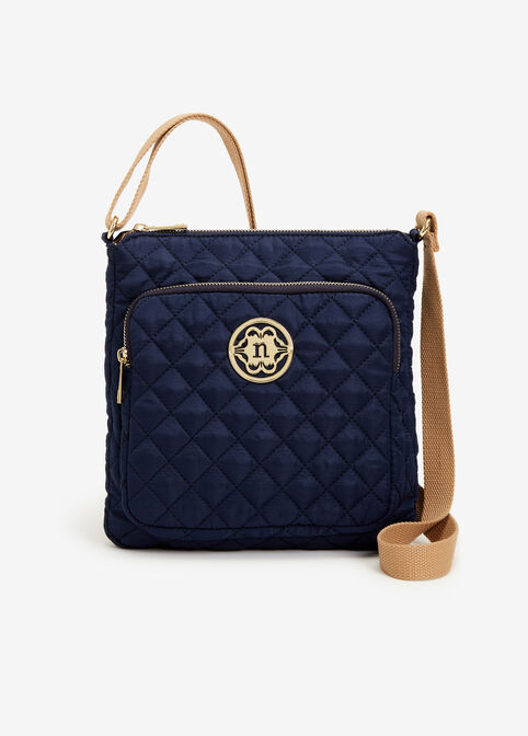 Trendy Nanette Lepore Quilted Nylon Chic Logo Crossbody Bag image number 0