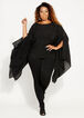 Plus Size White Semi Sheer Cutout Shoulder Sleeve Poncho Blouse Top image number 0