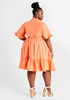 Babydoll Poplin Shirt Dress, Coral image number 1