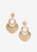 Gold Textured Statement Earrings, Gold image number 0