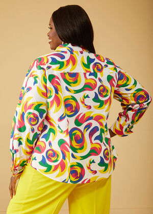 Swirl Print Collared Shirt, Multi image number 1