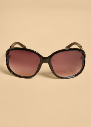 Chain Link Tinted Sunglasses, Black image number 0