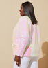 Satin Trimmed Sequin Blazer, Pink image number 1