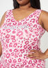 Bebe Leopard Pajama Shorts Set, Pink image number 2