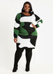 Plus Size Sexy Knitwear Plus Size Stud Colorblock Puff Sleeve Sweater Dress image number 0