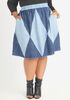 A Line Two Tone Denim Skirt, Denim image number 0