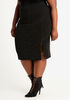 Lurex Slit Front Pencil Skirt, Black image number 0