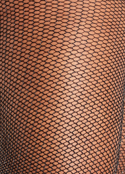 Lurex Fishnet Footed Tights, Silver image number 1