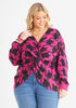 Houndstooth Knotted Sweater, Fuchsia Red image number 2