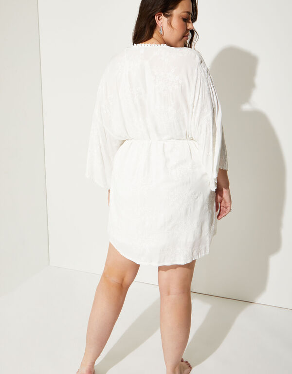 In Bloom Embroidered Robe, Ivory image number 1
