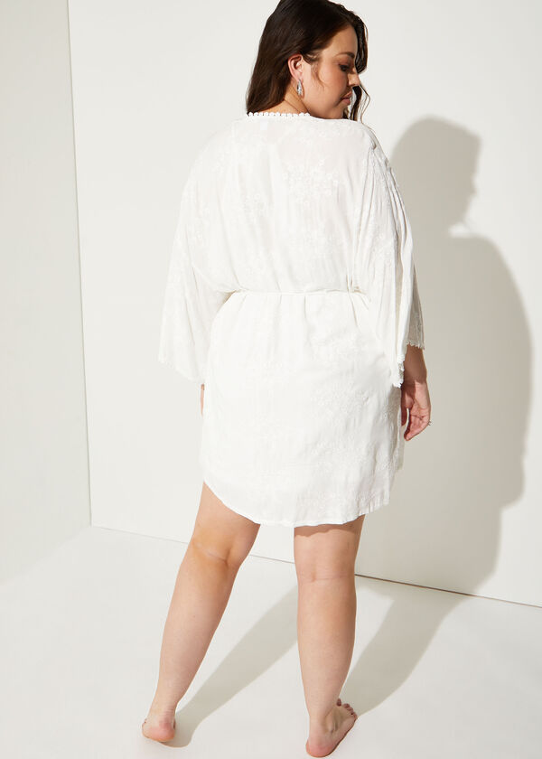 In Bloom Embroidered Robe, Ivory image number 1