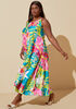 Floral Print Satin Maxi Dress, Multi image number 2