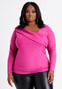 Plus Size top jersey knit knitted mesh plus size long sleeve top image number 0