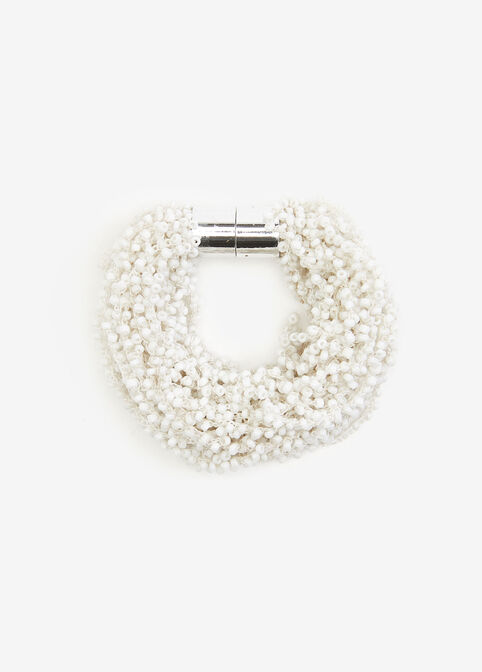 Multistrand Beaded Bracelet, White image number 1