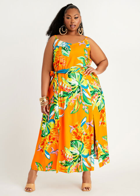Plus Size Summer Floral Dresses Colorful Plus Size Dresses Maxi Dress image number 0