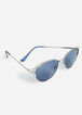 Blue Pearl Accent Cat Eye Sunglasses, Silver image number 0