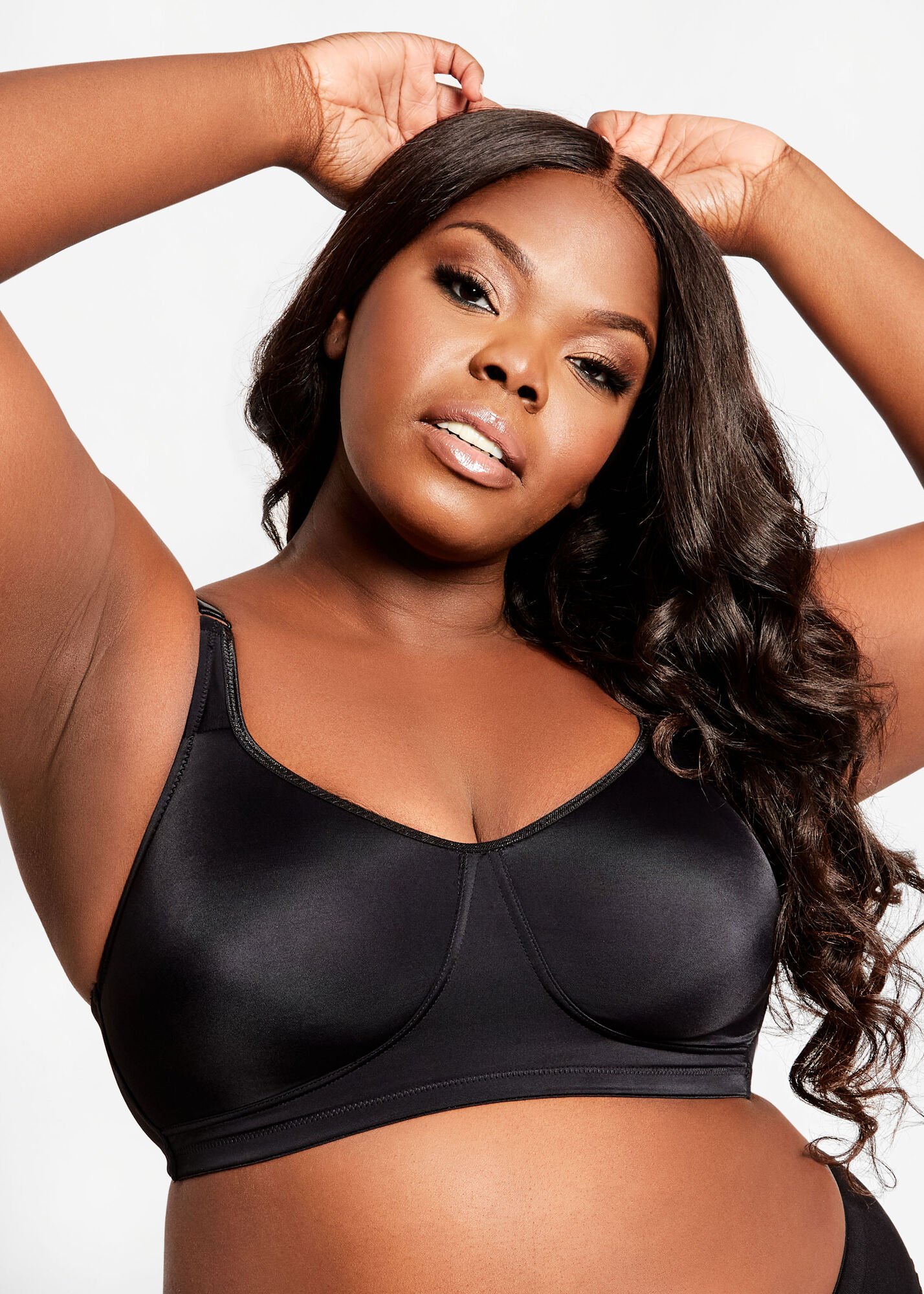 Plus Size Sexy Microfiber Back Smoother No Wire Up Bra