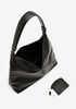 Anne Klein Pebbled Faux Leather Shoulder Bag, Black image number 3