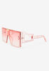 Tinted Cutout Shield Sunglasses, Pink image number 1