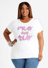 Pray Then Slay Graphic Tee, White image number 0