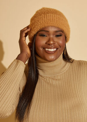 Brushed Knit Beanie, Tan image number 0