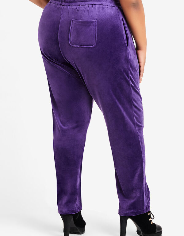 Royalty Velour Track Pants, Acai image number 1