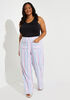 Striped Linen Blend Pants, Very Peri image number 2