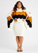 Plus Size Chevron Poncho Cape Turtleneck Bodycon Sweater Dress image number 0