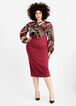 Red Power Ponte Pencil Skirt, Rhododendron image number 2