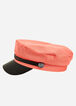 Faux Leather Trim Cadet Hat, Hot Coral image number 1