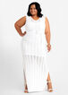 Belted Pointelle Maxi Dress, White image number 0