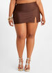 Raisins Curve Slit Front Swim Skirt, Brown image number 0