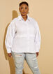 Grommet Embellished Hi Low Shirt, White image number 3