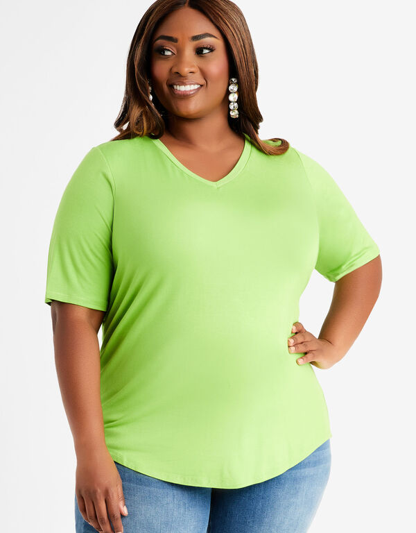 Basic Stretch Jersey Tee, Parrot Green image number 0