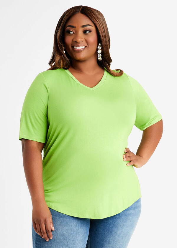 Basic Stretch Jersey Tee, Parrot Green image number 0