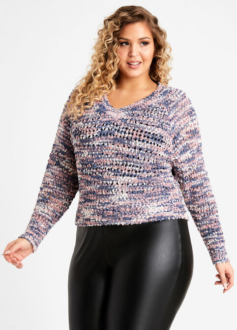 Plus Size Trendy Multicolor Cozy Chic Knit Lightweight Sweater image number 0