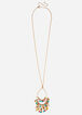 Bead Double Ring Pendant Necklace, Gold image number 0