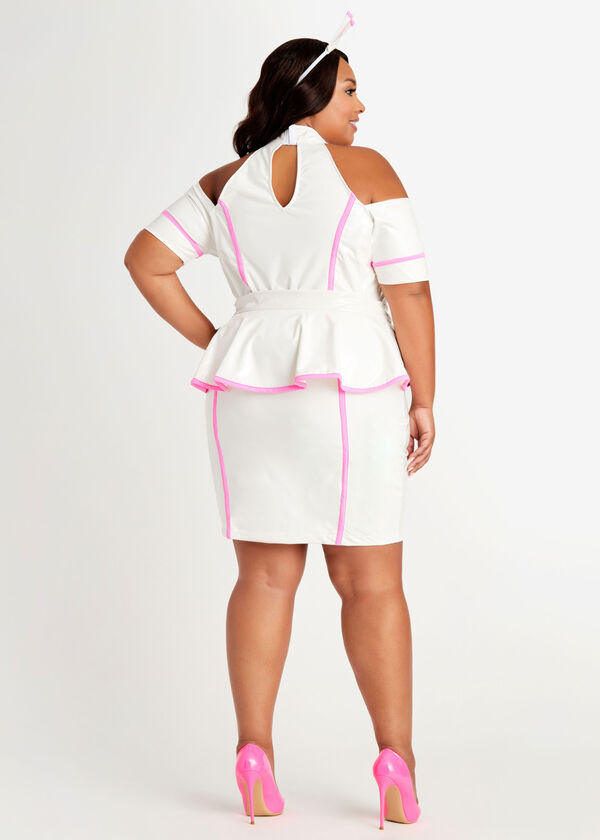 Pink Nurse Halloween Costume, White image number 1