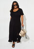 Layered Split Jersey Maxi Dress, Black image number 0