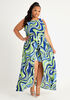 Layered Printed Romper, Parrot Green image number 0