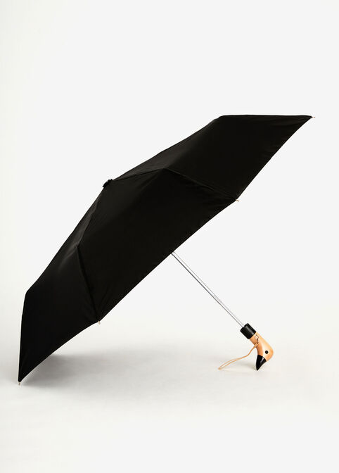 Totes Duck Handle Auto Umbrella, Black image number 0