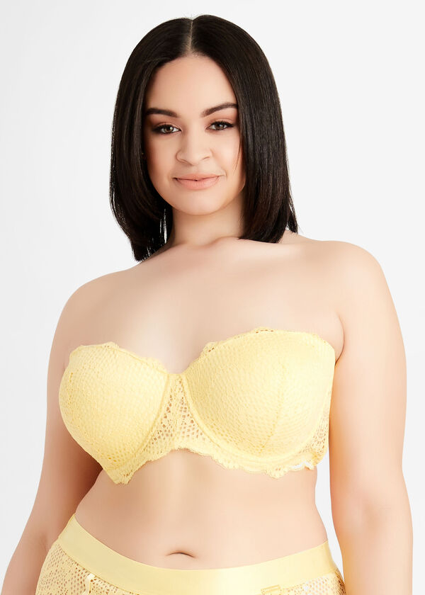 Convertible Lace Underwire Bra, Yellow image number 3