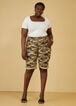 Camo Cuffed Denim Bermuda Shorts, Tan image number 2