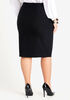Black Stretch Twill Pencil Skirt, Black image number 1
