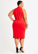 Red Ruffle Halter Bodycon Dress, Barbados Cherry image number 1