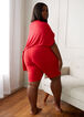 Cozy Lounge Rib Knit Biker Short, Bright Red image number 1