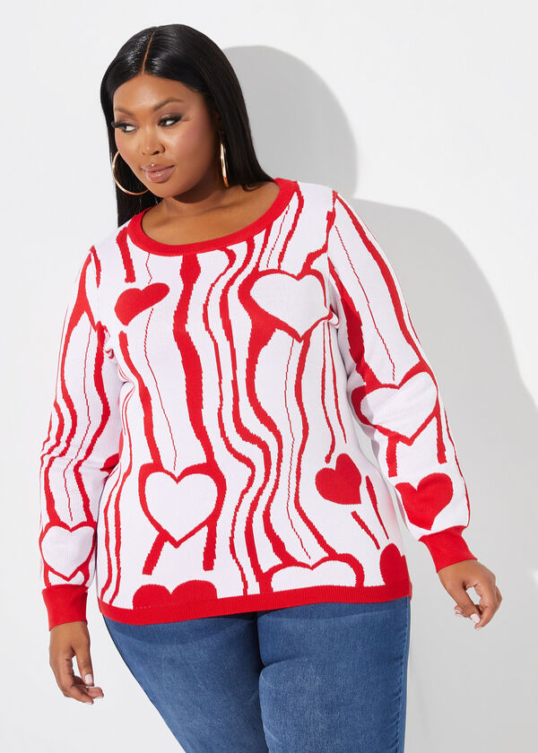 Heart Intarsia Sweater, Multi image number 0
