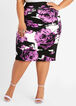 Floral Geo Scuba Pencil Skirt, Purple Magic image number 0