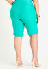 Green Pull On Bermuda Shorts, DEEP GREEN image number 1